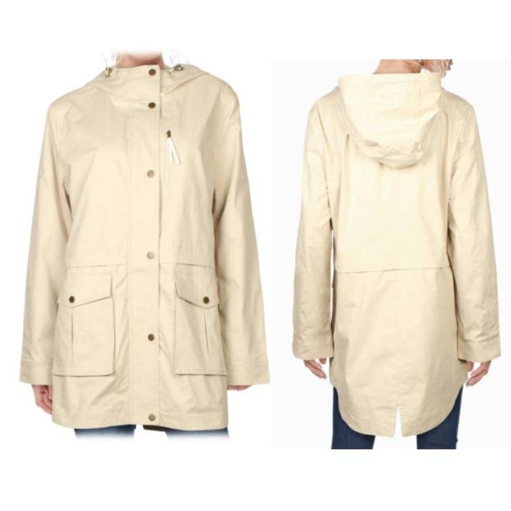 French Connection Anorak Coat Women’s Jacket Hoodie Medium Winter Beige $99